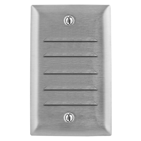 Hubbell Wiring Device-Kellems Wallplates and Boxes, Metallic Plates, 1- Gang, 1) Louvre, Standard Size, Stainless Steel SS771